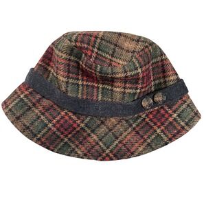 NEW Mucros Weavers Clodagh Bucket Hat Womens OS Multi Plaid Wool Tweed‎ Ireland